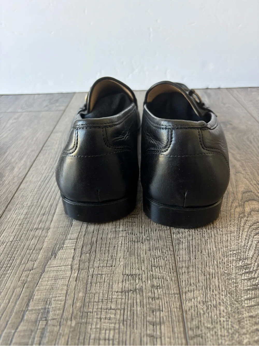 Salvatore Ferragamo Black Leather Bit-Detail Slip-On Loafers